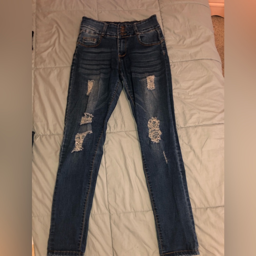 ripped denim jeans